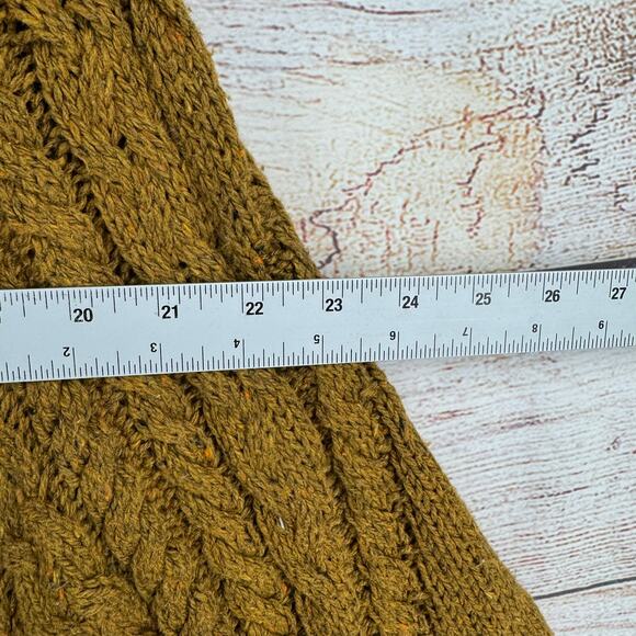 Angel of the North Anthropologie Curved Cables Poncho Sweater Womens XS Green - Picture 9 of 10